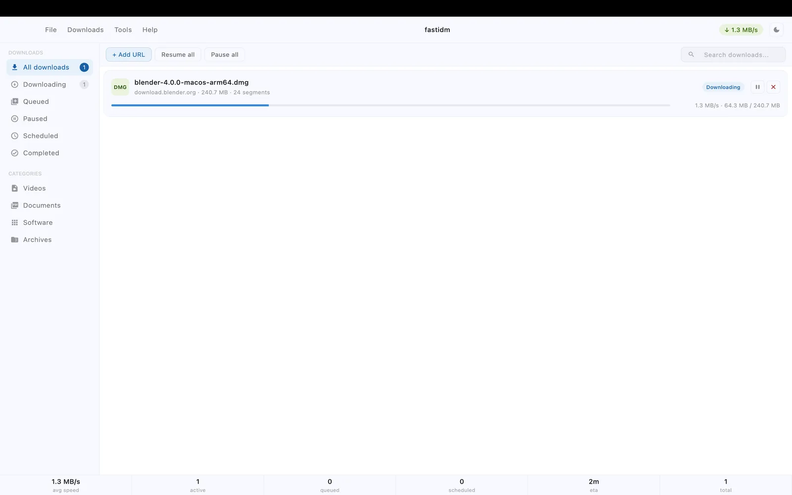 FastIDM screenshot 1
